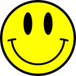 Stickers Vinyl Happy Face Circular laptop wall window retro vintage acid fun dance DJ cool (suitable for non-porous surfaces and windows)