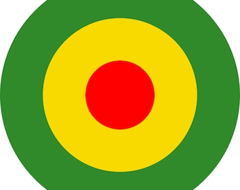 Stickers Vinyl Reggae Rasta Target Circular - mods car window ska laptop Marley Jamaica cool ska retro roundel scooter scootering dub