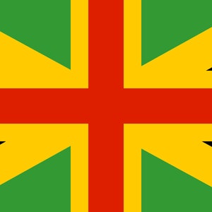 Vinyl Stickers Anglo-Jamaica Flag GB Haile Selassie Rastafarian car window bumper wall laptop reggae (suitable for all non-porous surfaces)