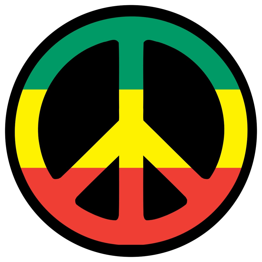 Stickers Vinyl Rasta Peace Circular Window Laptop Wall (adhesive Vinyl ...