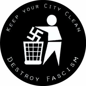 Circular Vinyl Stickers - Destroy Fascism Antifa Antifascist BLM laptop window wall car slogan punk alternative politics political Trump