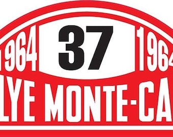 Vinyl Sticker Car Decals 25x11cm 1964 37 Cooper Monte Carlo Rally window motorsport retro vintage retro classic mini gloss laminated
