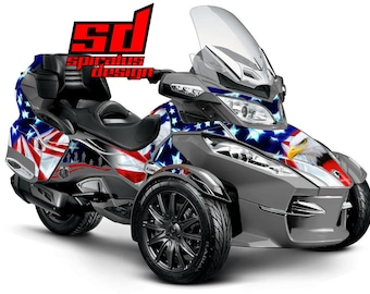 Can Am Spyder RT LTD Graphic Wrap Decal kit USA Patriot 2010-2019