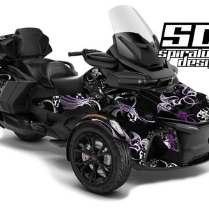 Can Am Spider RT LTD Graphic Wrap Decal Kit Perennial 2020 & up - Schwarzer Hintergrund