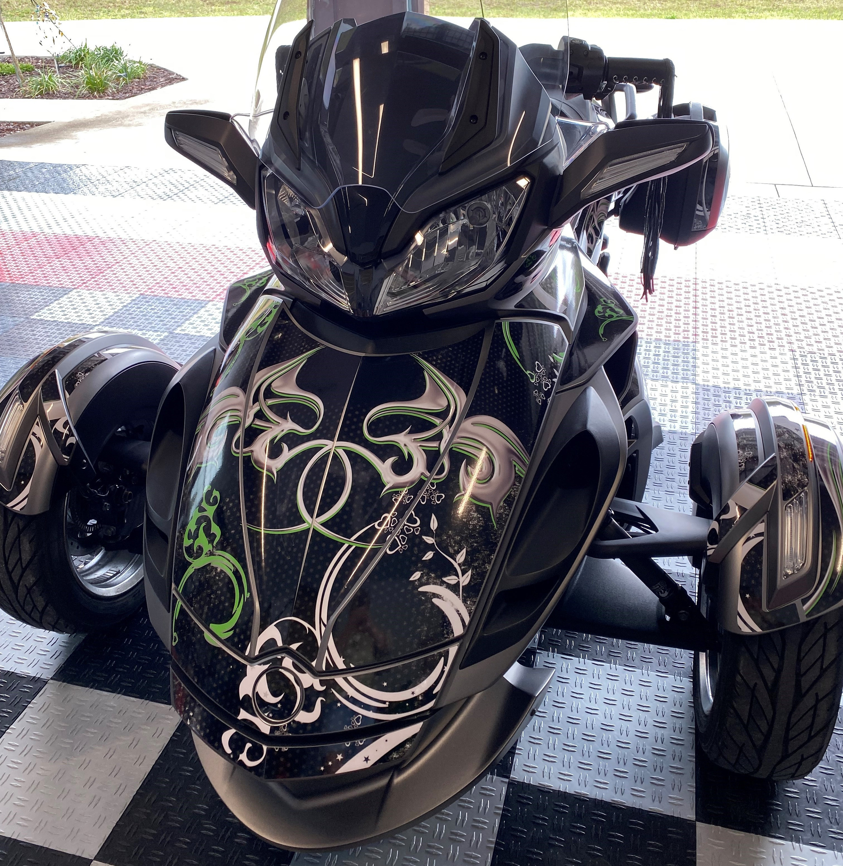 Pour Can Am Spyder st Rs Double Personnalisé Poignée Vinyle Siège