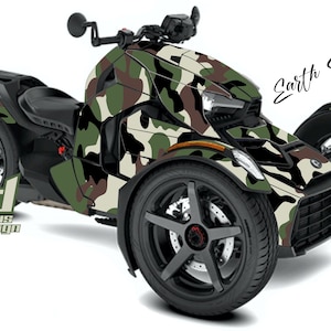 Can Am Ryker Sport Ryker Kundgebungen 600 900 Graphic Wrap Decal Kit &quot;&quot;Vintage Camo&quot;&quot; 2019-2025.&quot;