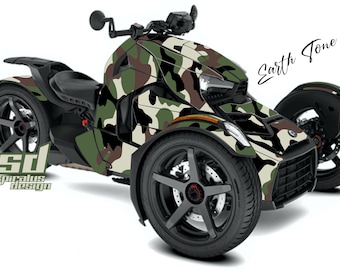Can Am Ryker Sport Ryker Rally 600 900 Graphic Wrap Decal Kit &quot;Vintage Camo&quot; 2019-2025