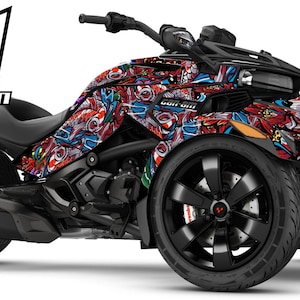 Can Am Spyder F3 F3S Decal Graphic Wrap kit - Koi