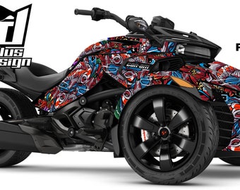 Can Am Spyder F3 F3S Dekal Graphic Wrap kit - Koi