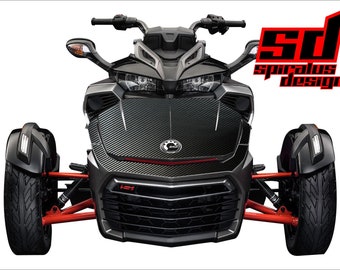 Can Am Spyder F3 Decal Graphic Wrap kit - "Carbon Fiber" HOOD ONLY