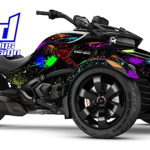 Can Am Spyder F3 F3S Decal Graphic Wrap kit – Paint Splatter