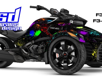 Can Am Spyder F3 F3S Dekal Graphic Wrap kit – Färgstänk