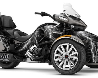 Can Am Spyder F3 LTD Limited Graphic Wrap Decal Kit &quot;Lightning&quot;