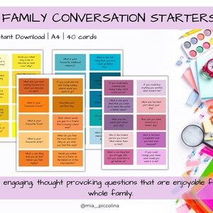 Cartões para iniciar conversas em família para impressão, jogos em família, perguntas para o jantar, iniciadores de conversas infantis, jogos infantis, jogos educativos
