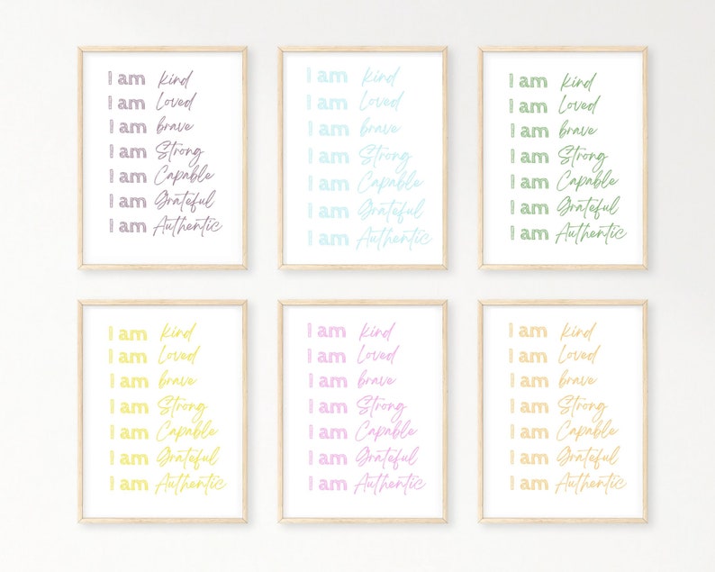 Positive Affirmations Wallart, Kids Affirmations Poster, Affirmations ...