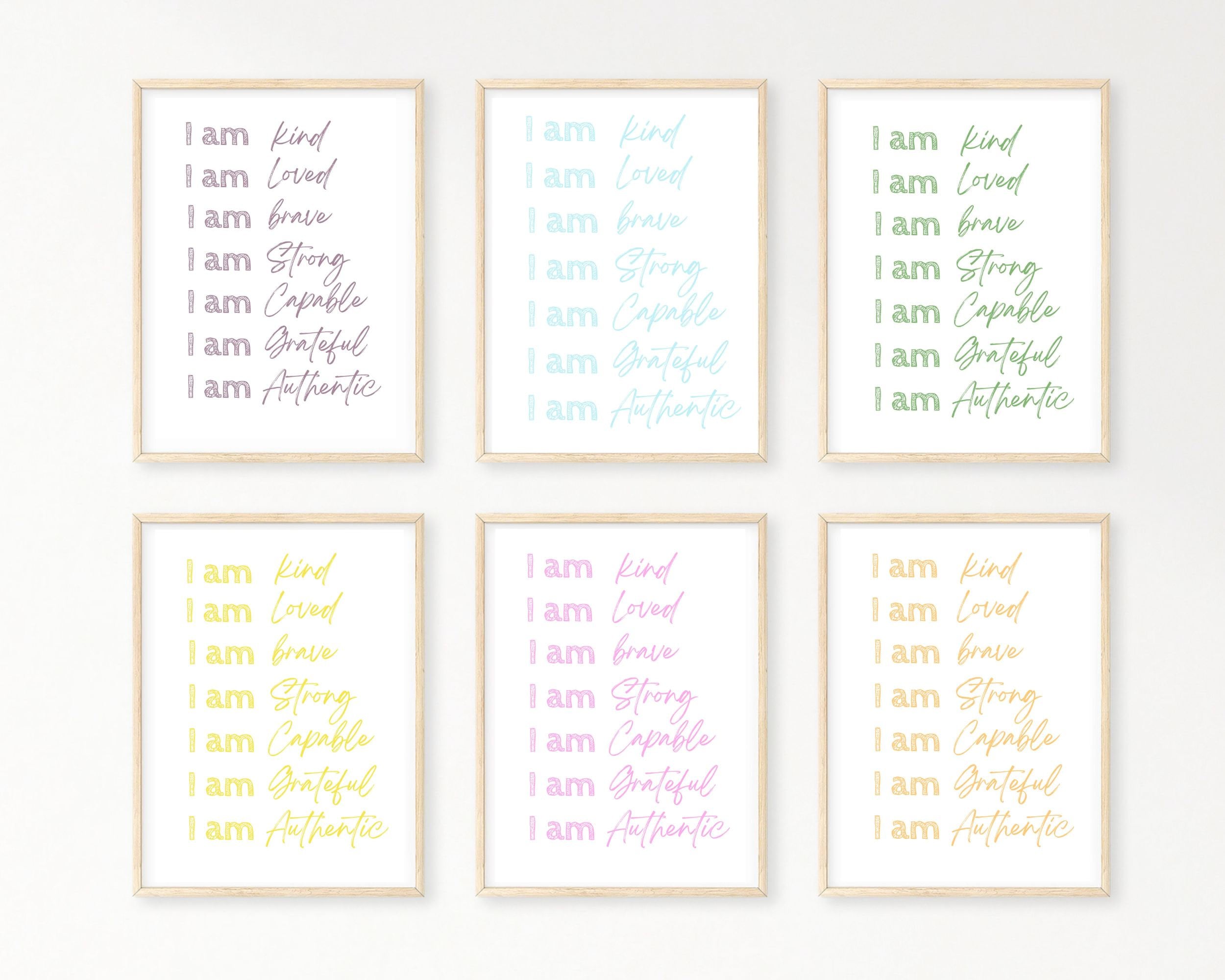 Positive Affirmations Wallart, Kids Affirmations Poster, Affirmations ...