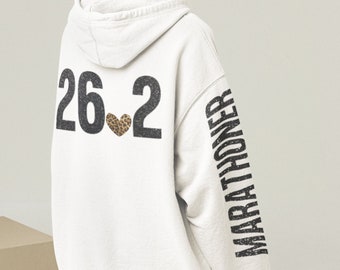 Custom Glitter Marathoner Hoodie Marathon Runner Gift Marathon Shirt for Women 26.2 Shirt Marathoner Gift for Runner Marathon Sweatshirt