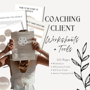 Plantilla de hoja de trabajo de coaching de vida para consultor de vida Plantilla de hoja de trabajo de herramienta de salud mental para coaches Plantilla de hoja de trabajo de coach de negocios