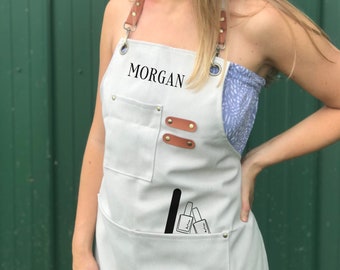 Personalized Pedicure Apron for Manicurist Apron for Nail Tech Gift Nail Apron Manicurist Gift for Nail Tech Beauty Logo Apron for Nails