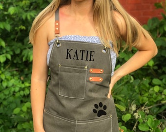 Custom Apron for Dog Groomer Apron for Pet Groomer Apron Pet Spa Personalized Apron for Groomer Custom Pet Shop Logo Apron Cross Back Apron