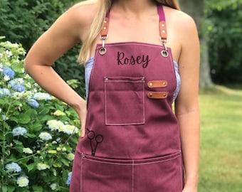 Benutzerdefinierte Friseur Schürze mit Taschen Friseur Geschenk Idee Schürze für Friseur Angepasste Schürze Personalisierte Hairstylist Plus Size Schürze