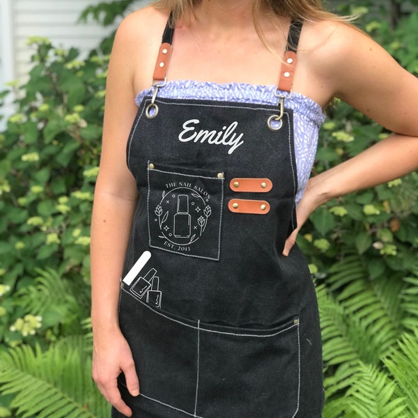 Personalised Nail Tech Aprons Etsy UK