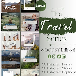 Plantilla de Instagram para viajes Plantilla de Instagram para viajes de Canva Plantillas para agentes de viajes Contenido de viajes Plantilla de redes sociales para viajes de Canva