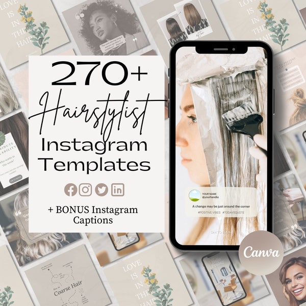 Hairstylist Social Media Template Hair Stylist Instagram Template Hairstylist Instagram Content Hair Salon Social Media Hairstylist Flyer