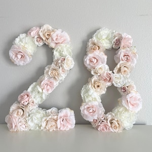 Birthday Number Decor Girl 1st Birthday Party Girl Birthday Decoration Birthday Photo Prop Floral Number Flower Number Table Decor