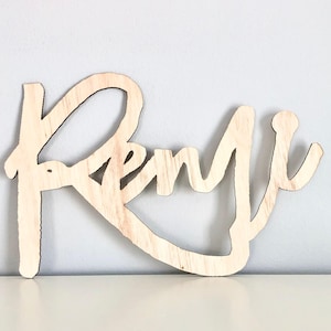 Letrero de madera con nombre, letrero con nombre de bebé, letrero para baby shower, letrero para primer cumpleaños, letrero sobre la cuna, letrero con nombre sobre la cuna, letrero de madera con nombre para puerta, accesorios para señalización