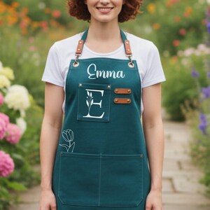 Custom Garden Apron with Pocket Logo Apron for Florist Gift Idea for Gardener Apron Logo Gardening Gift for Women Apron for Gardening Apron