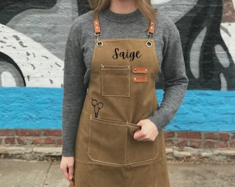 Custom Hairstylist Apron for Hairdresser Apron for Hair Stylist Customized Apron Personalized Apron for Hairstylist Gift Cosmetology Apron