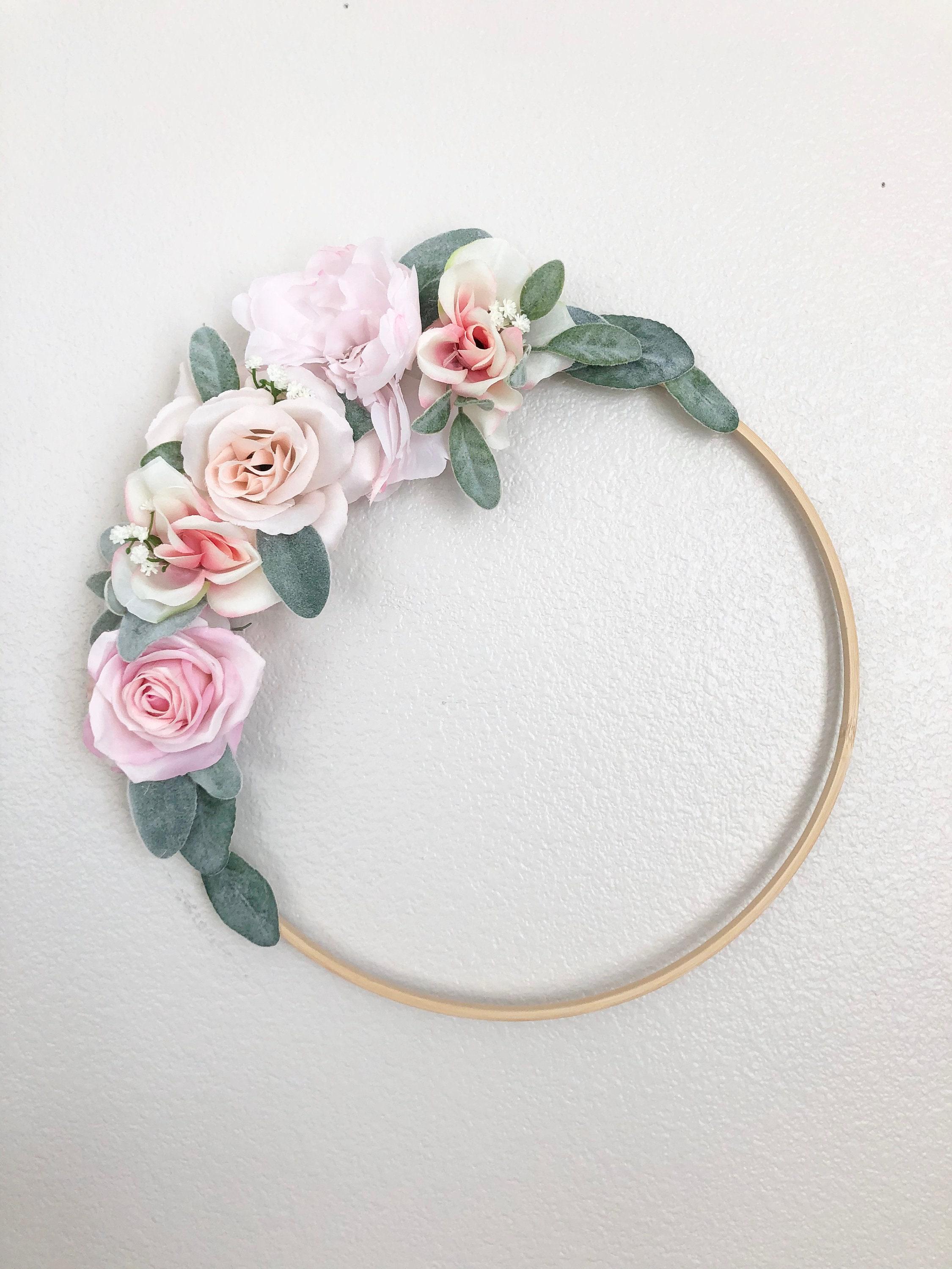 Custom Floral Hoop Wreath Wall Decor Hoop Wreath Nursery Floral Nursery ...