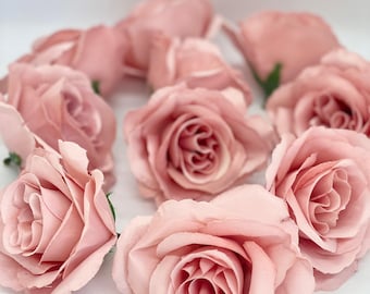 3.5" Artificial Dusty Pink Rose Dusty Rose Flower Dusty Rose Silk Flower Dusty Pink Wedding Dusty Rose Wedding Flower Decor Dusty Rose Decor
