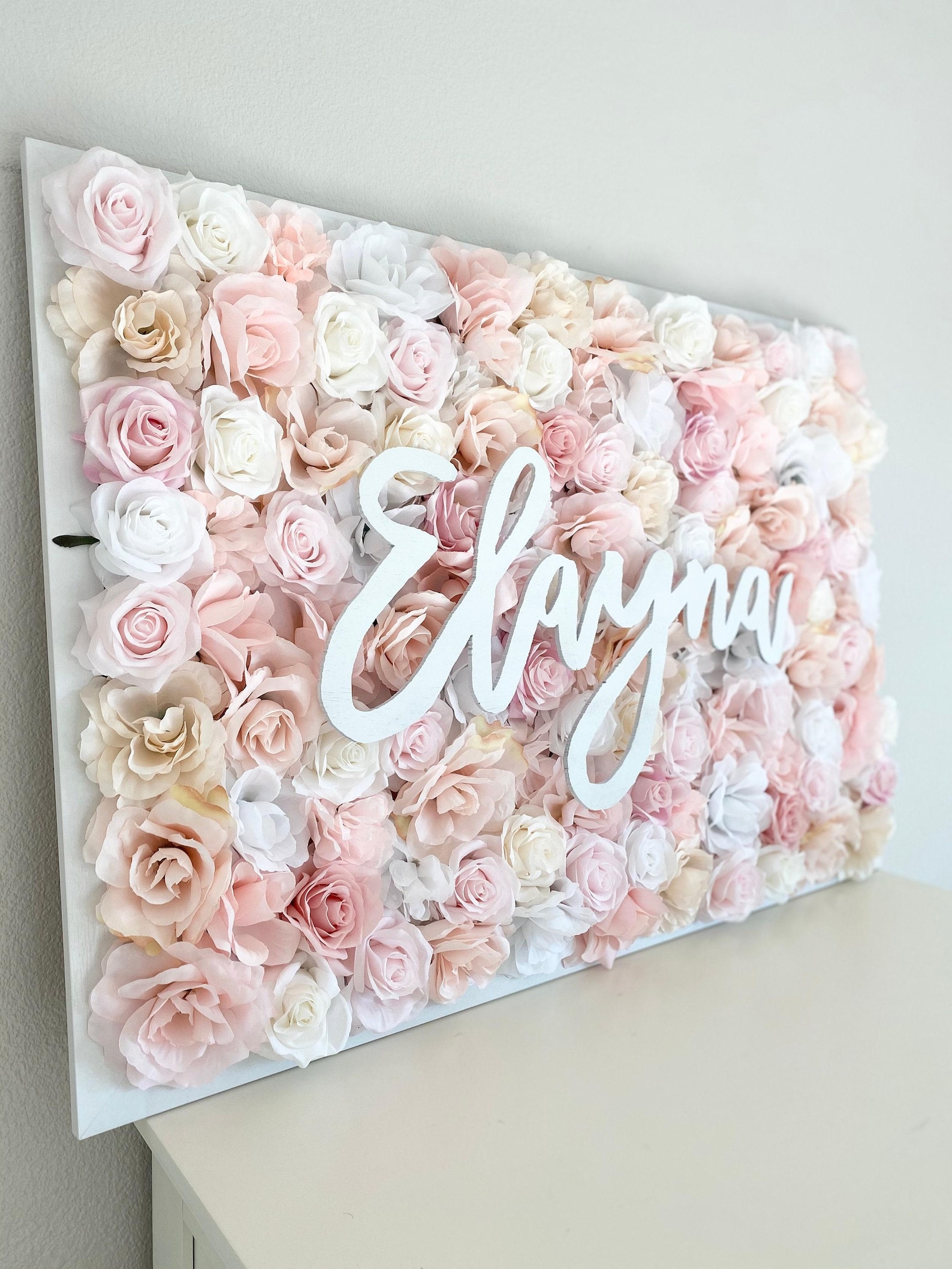 Flower Wall Name Sign Nursery Wall Decor Personalized Girl Bedroom ...