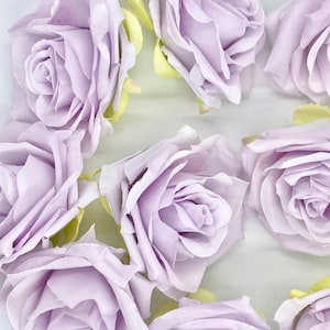 3.5&quot; Lilac Rose Head Lilac Silk Flower Purple Flower Lavender Rose Artificial Flower Lilac Lavender Cake Flower Lilac Wedding Party Decor