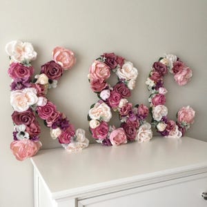 Decoración de boda Monograma de flores Letra floral Letra de flores Letra nupcial Monograma de boda Iniciales de flores personalizadas Monograma de mesa principal