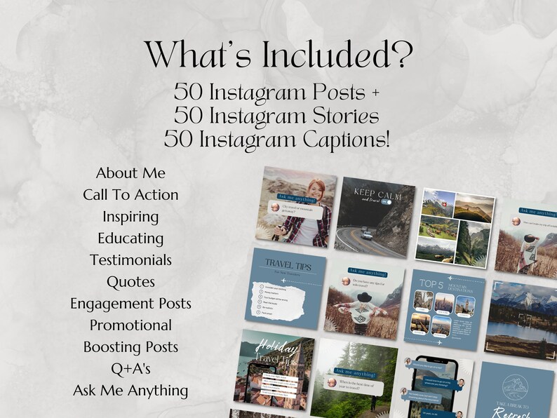 Social Media Travel Post Digital Download Travel Instagram Canva Template Travel Blogger