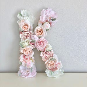 Nursery Letter Floral Letter Flower Letter Baby Letter Baby Initial Baby Shower Gift Pink Nursery Decor Pink Floral Decor
