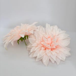 6" Large Peachy Blush Dahlia Artificial Dahlia Flower Artificial Flower Wedding Dahlia Party Decor Silk Flower Dahlia Flower Wedding Flower