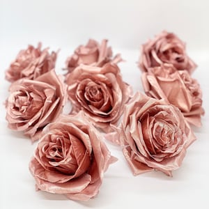 3 inch Metallic Rose Gold Rose Gold Rose gold rose Rose Gold flower gold flower metallic Flower Metallic Rose Gold Wedding Metallic Rose Gold Wedding Decor Rose Decor Rose Gold Cake Flower Rose Centerpiece flower Flower wedding