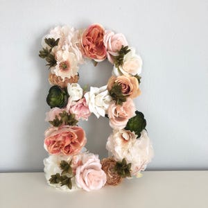 Carta Floral Carta Flor Neutro Decoração de Berçário Berçário Rosa Pó Decoração de Casamento de Outono Decoração de Parede de Flores Berçário Boho