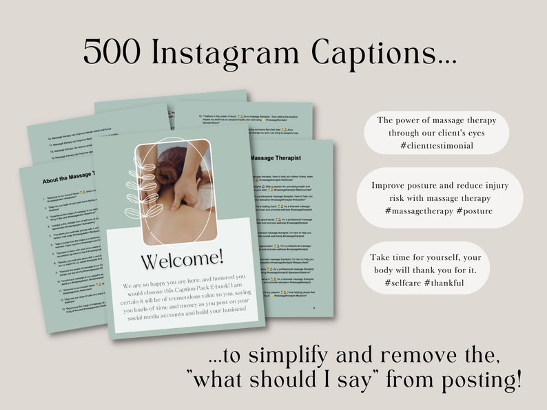 Massage Instagram Template Massage Therapist Massage Template