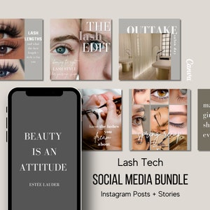 Lash Tech Instagram Template for Lash Technician Templates Lash Tech Content for Social Media Content Lash Artist Instagram Content for Lash