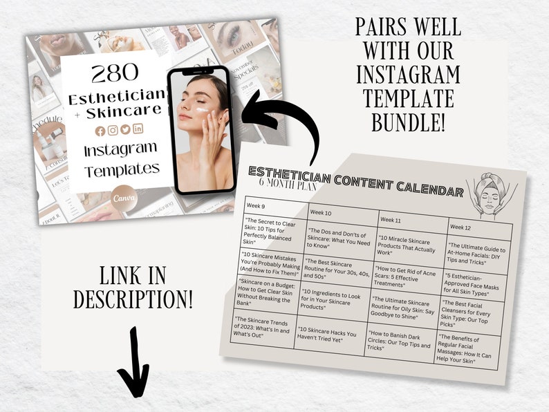 Esthetician Content Planning Calendar Skincare Content Planner Etsy