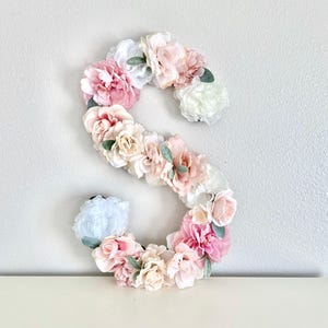 Floral Letter Flower Letter Flower Initial Flower Monogram Girl Nursery Decor Custom Floral Letter Custom Wedding Letter Baby Shower