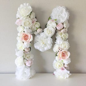 Shabby Chic Floral Letter Flower Letter Shabby Chic Berçário Rosa Berçário Decoração de Chá de Bebê Primeiro Aniversário Bebê Menina Bebê Natal