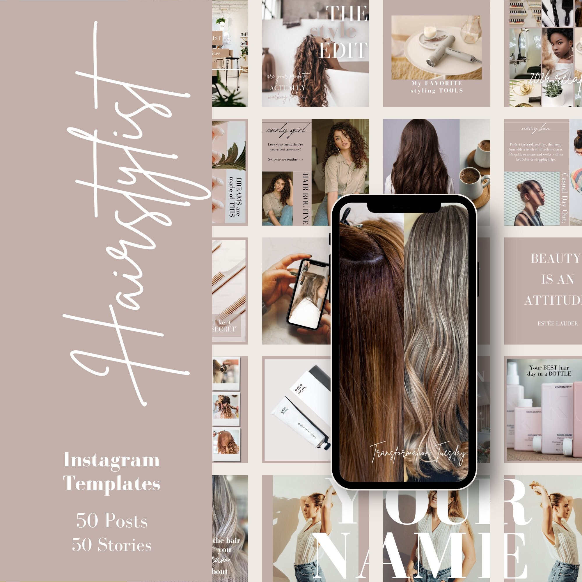 Customizable Instagram Templates for Hairstylist Templates Salon Social Media Hairdresser Templates Instagram Posts for Hair Stylist Post