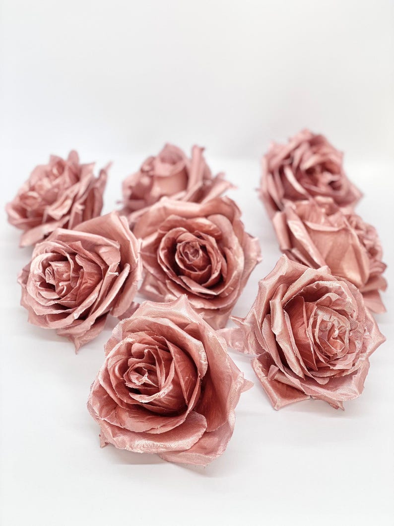 3 inch Metallic Rose Gold Rose Gold Rose gold rose Rose Gold flower gold flower metallic Flower Metallic Rose Gold Wedding Metallic Rose Gold Wedding Decor Rose Decor Rose Gold Cake Flower Rose Centerpiece flower Flower wedding