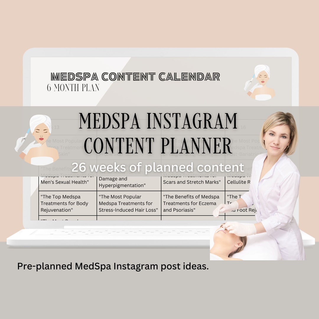 Medspa Content Planning Calendar Medspa Content Planner Medspa